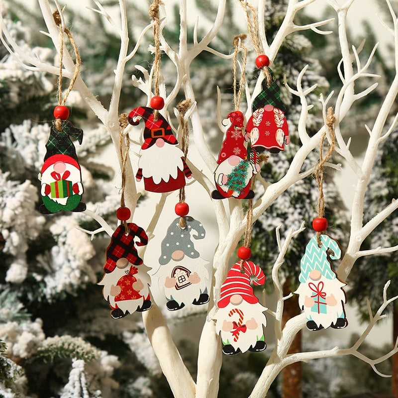 Wooden Christmas Gnome Ornaments