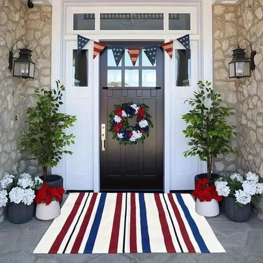 Red, White and Blue 4th Of July Welcome Mat