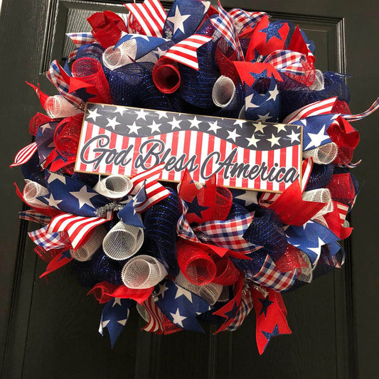 Independence Day American Flag Festival Wreath