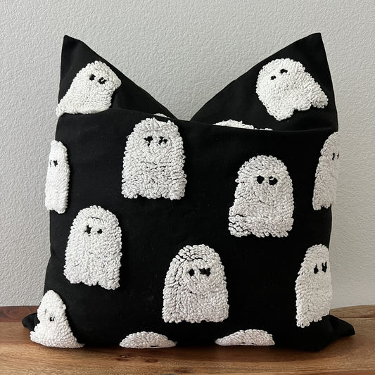 GHOSTS AND BATS PILLOW COVER - Halloween Home Decor