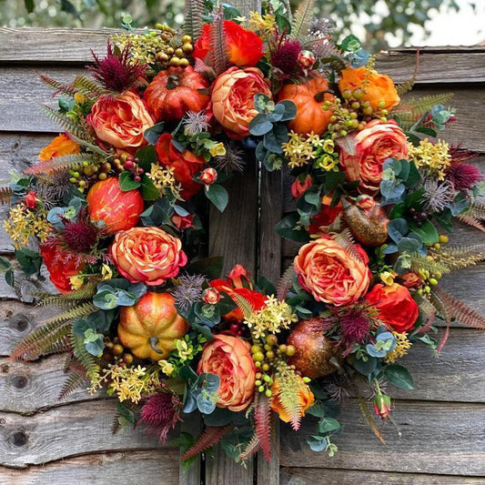 FALL PEONY & PUMPKIN WREATH