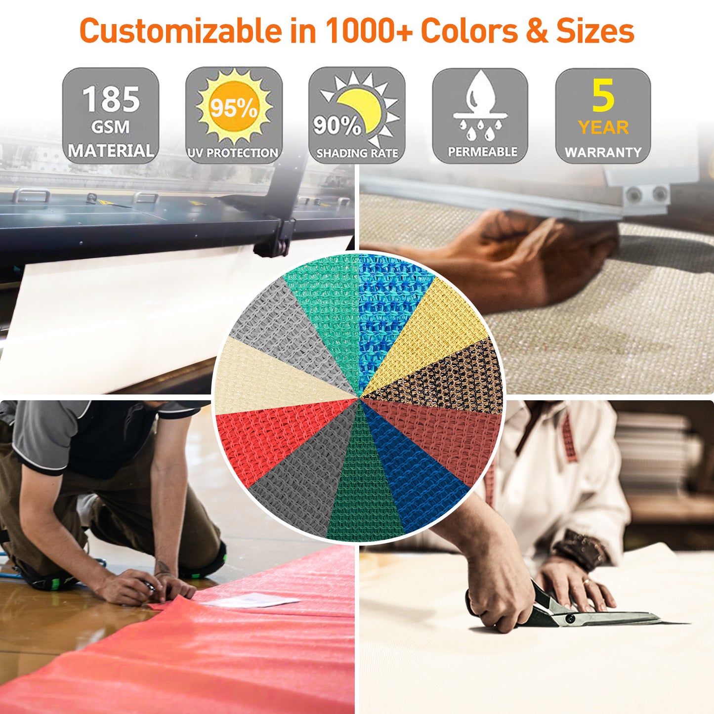 Artpuch Custom Size Light Gray Sun Shade Sail Triangle Canopy 185 GSM Durable Fabric UV Block Awning for Outdoor Patio Garden Backyard (Customized Available)