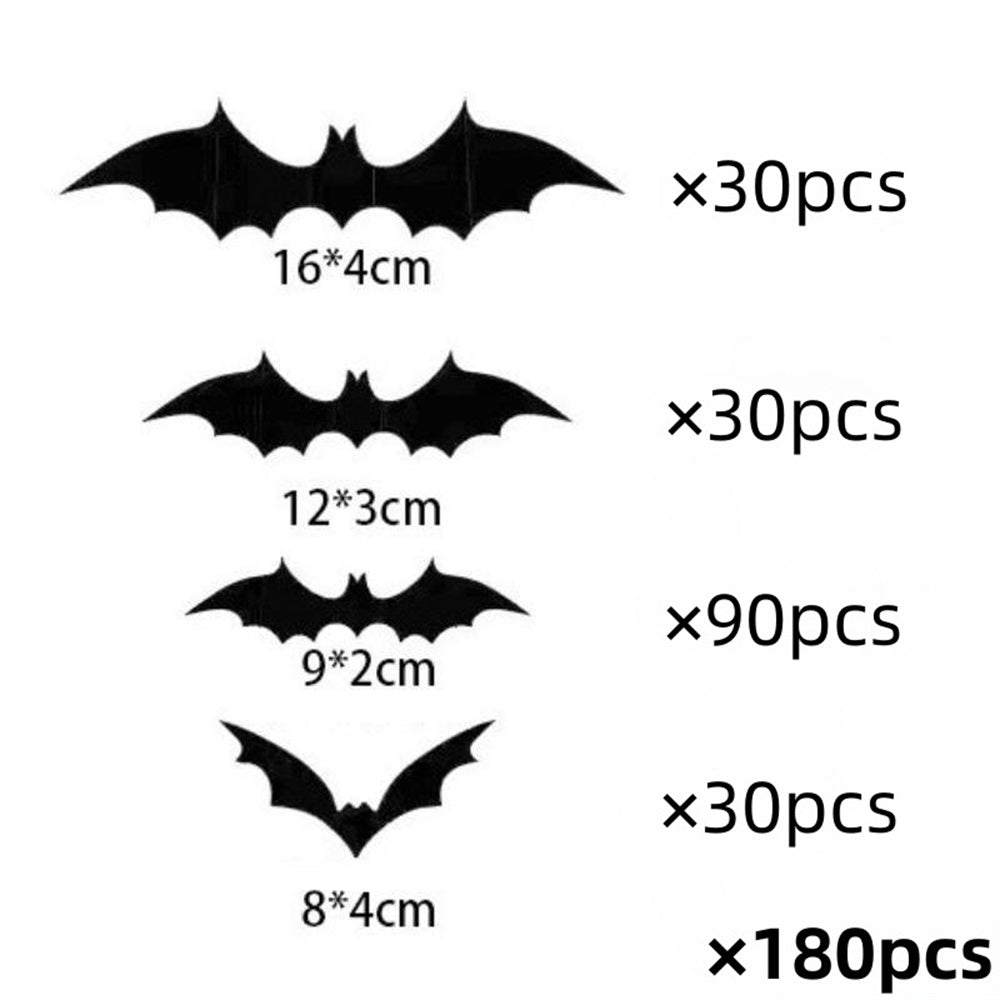 BLACK BAT STICKERS - 3D Halloween Wall Decor